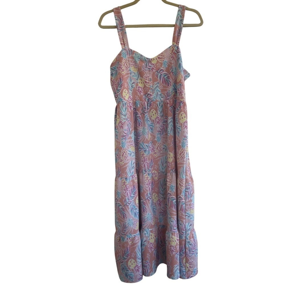 Simply Southern Multicolored Pineapple Maxi Dress Women's Small Tropical - Picture 2 of 4